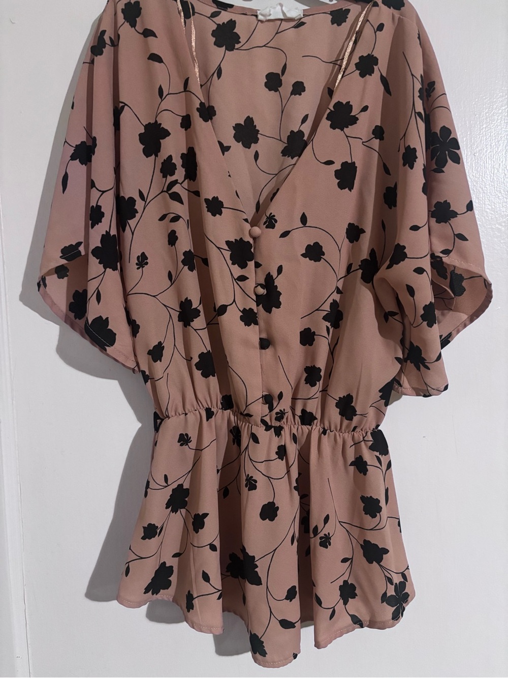 Sienna Sky Dusty Rose Mini Dress with Black Floral Print